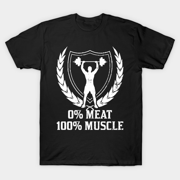 Vegetarian Workout Shirt | 100% Muscle 0% Meat Gift T-Shirt by Gawkclothing